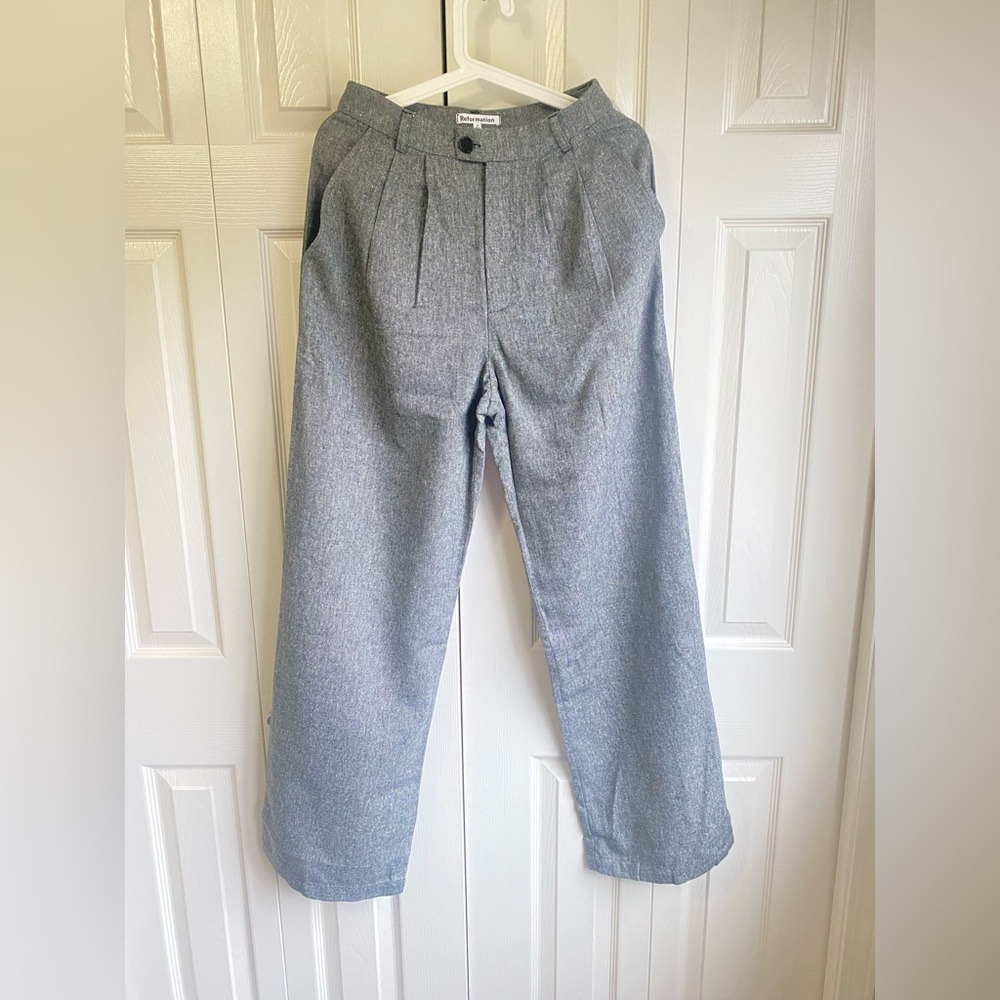 New Reformation Mason Wide-Leg Wool Pants size 4 - Picture 4 of 10
